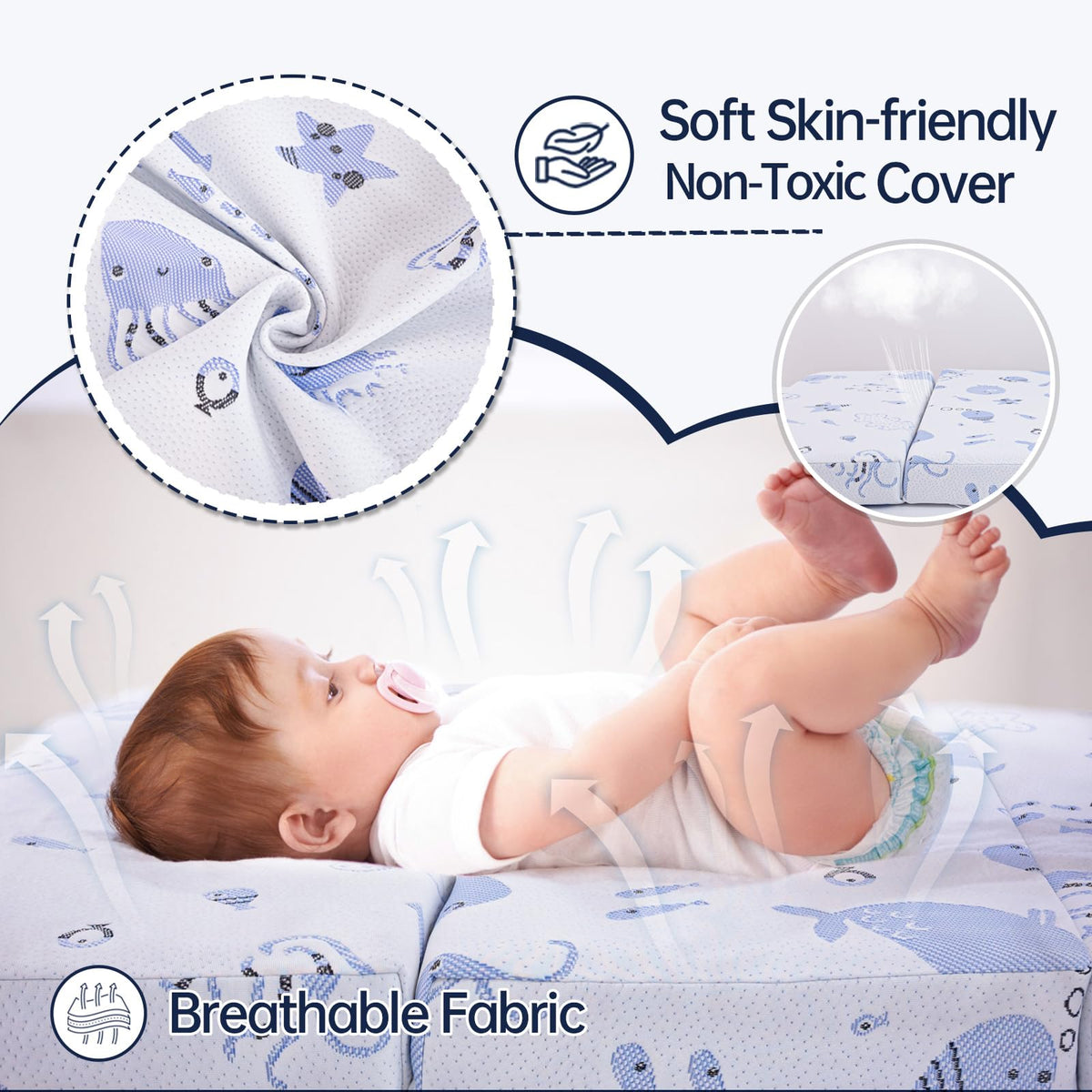 Dual-Sided Memory Foam Trifold Pack and Play Mattress W41701