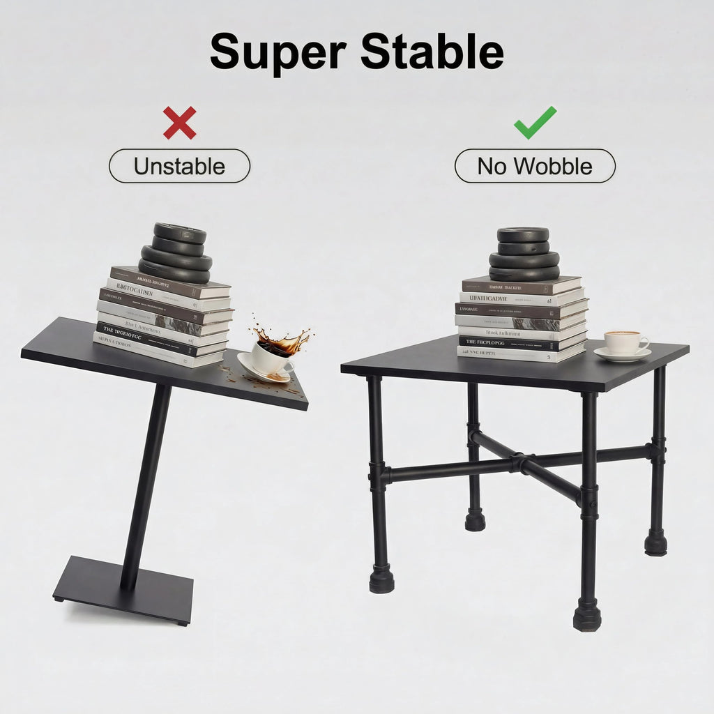 Black Industrial Pipe Table Leg Set U79356
