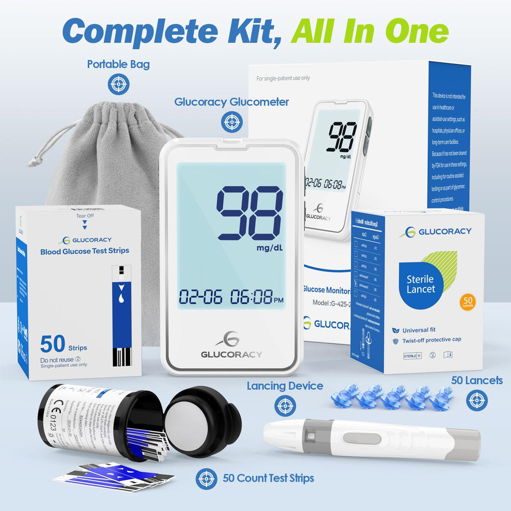 Blood Glucose Monitor Kit with 50 Test Strips O466021