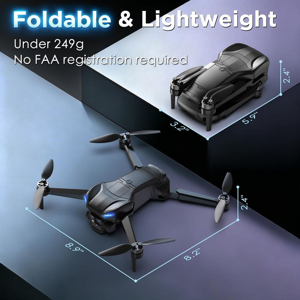 4K Camera GPS Foldable Drone with 4.5” HD Screen Controller F801