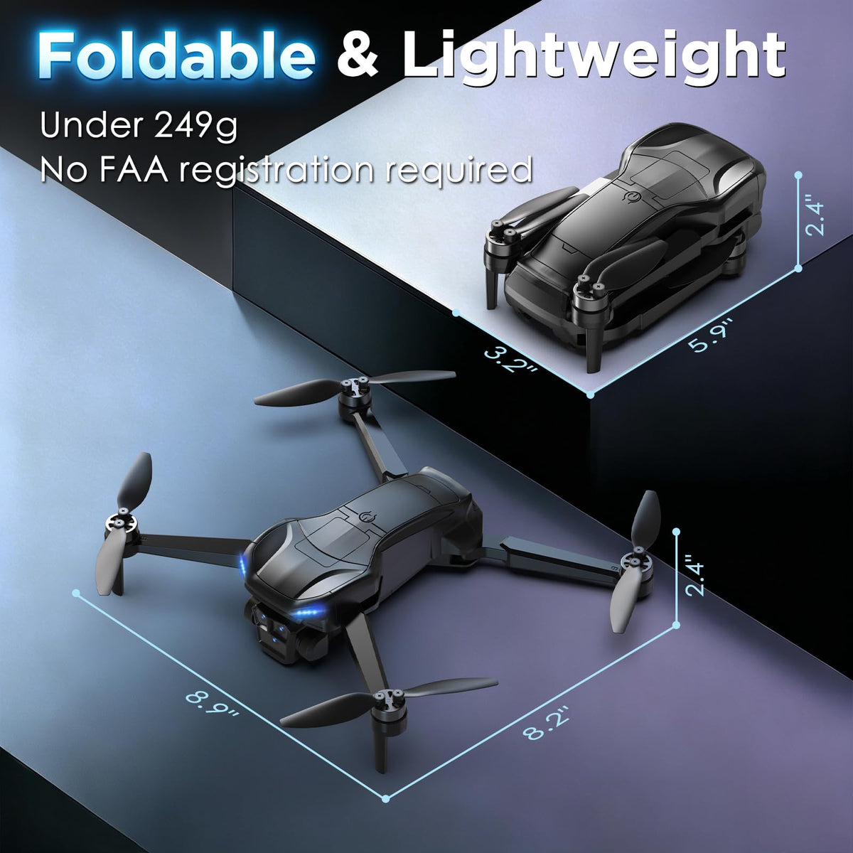 4K Camera GPS Foldable Drone with 4.5” HD Screen Controller F801