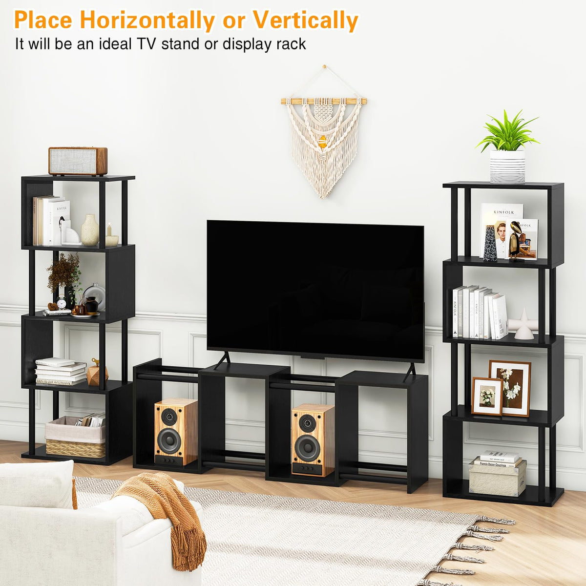 5-Tier Black Bookshelf A3916