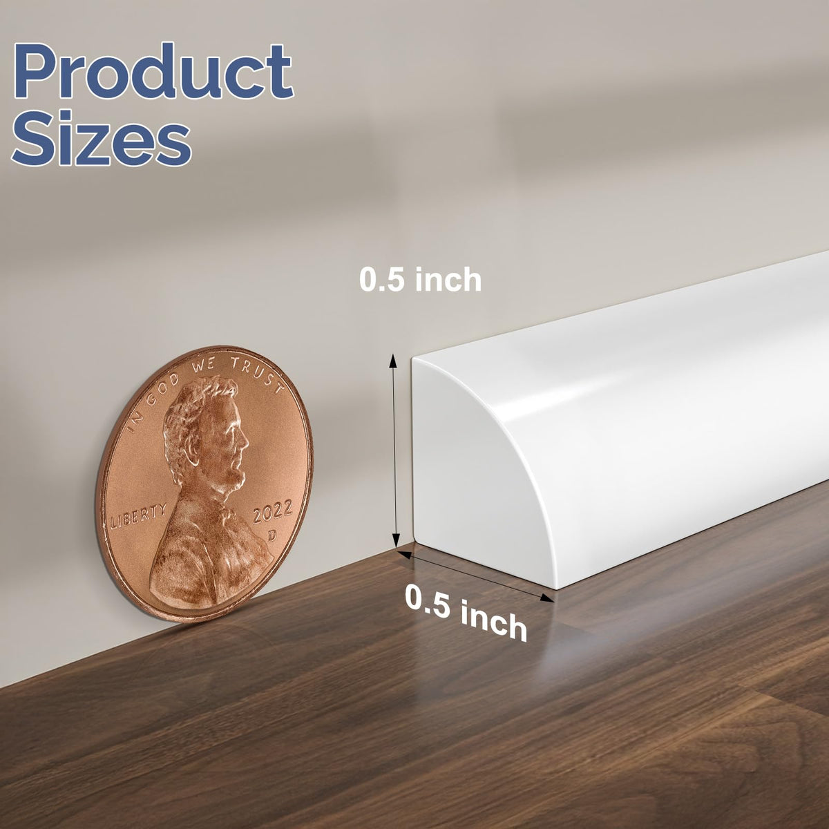 Quarter Round Molding Peel and Stick Baseboard Trim A95938