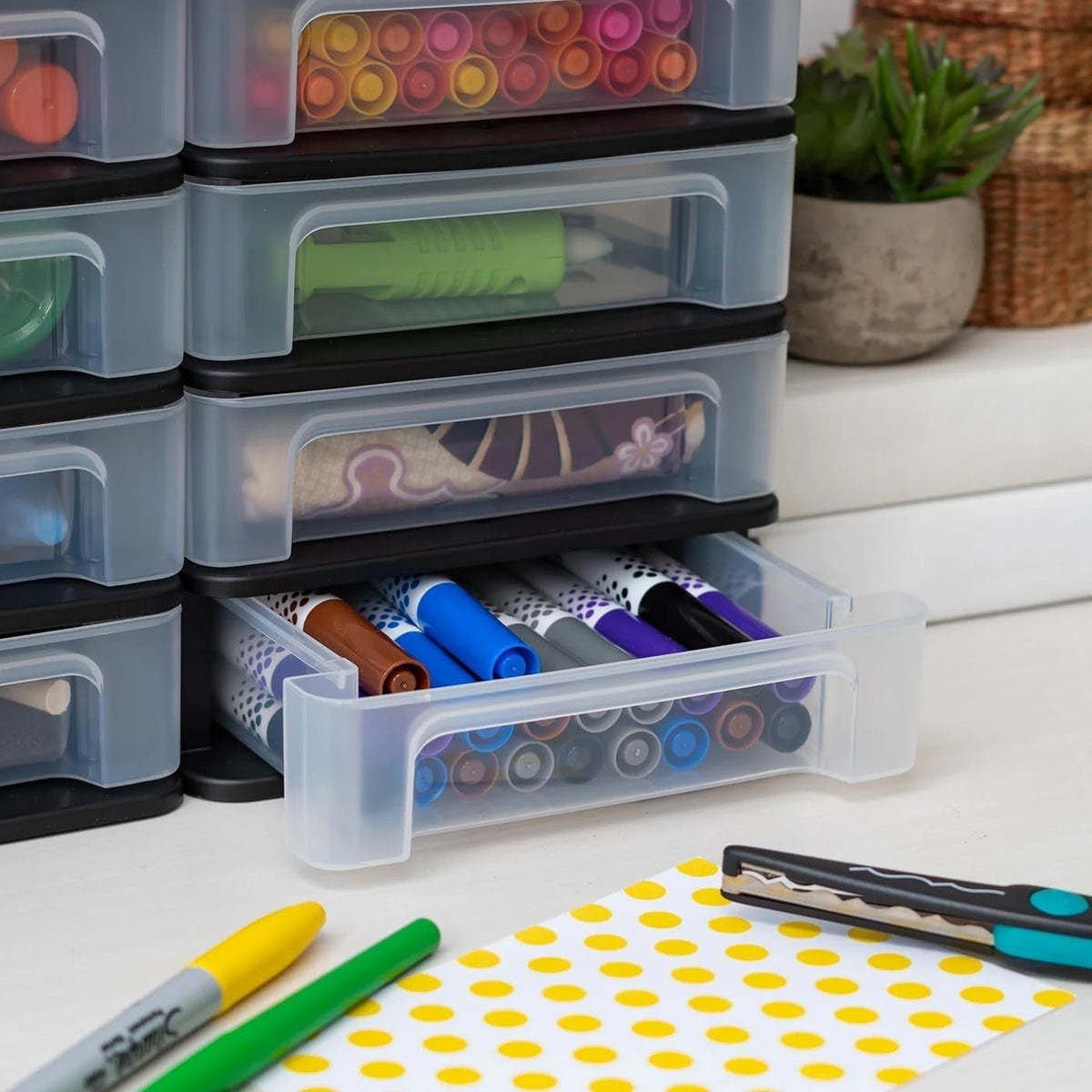 2 Pack 4 Drawer Plastic Storage Organizer D682