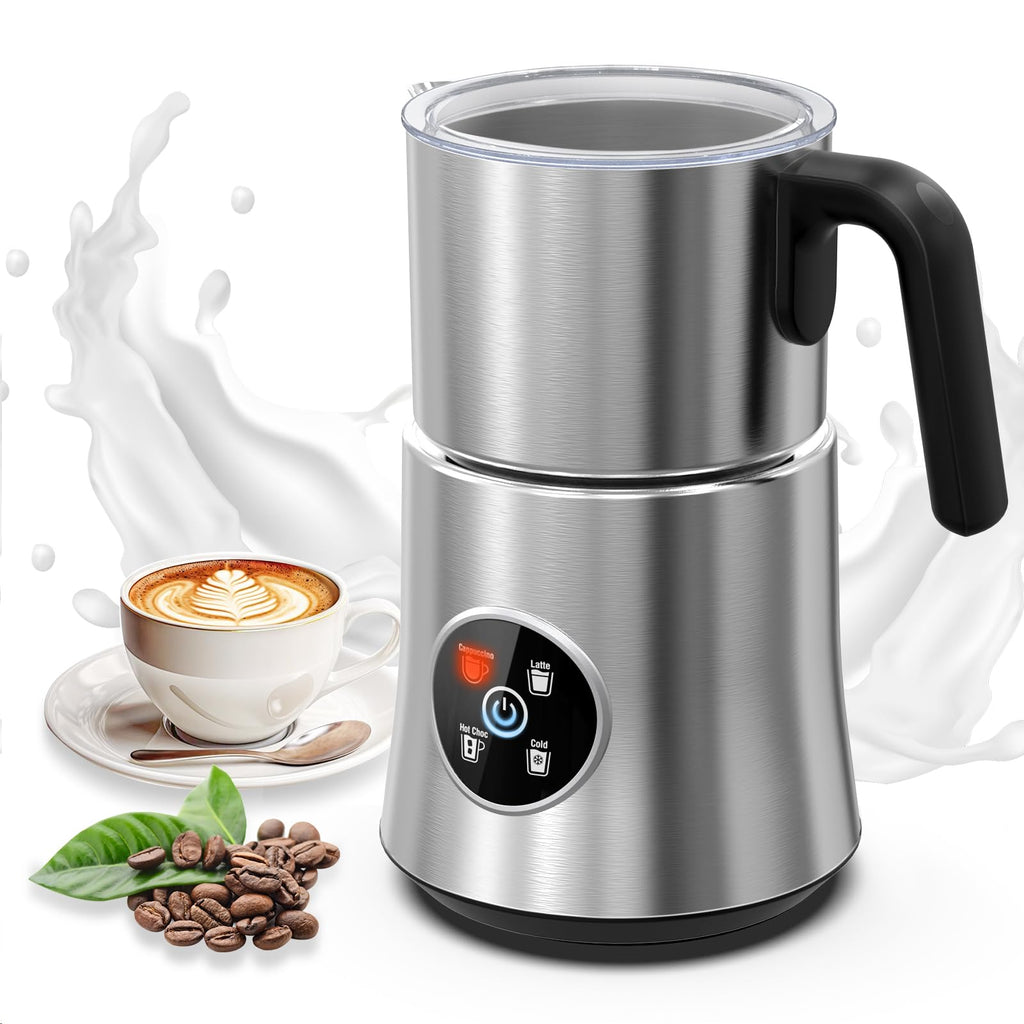 4-in-1 Electric Milk Frother and Steamer with Stainless Steel Jug E413