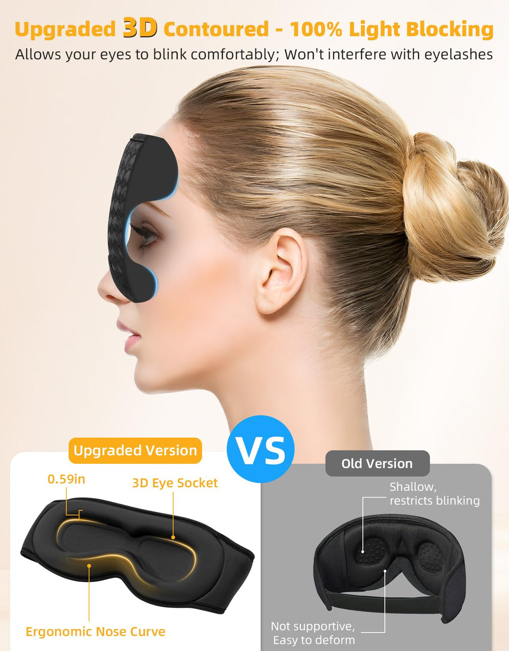 Blackout Sleep Mask with Bluetooth Headphones D5860