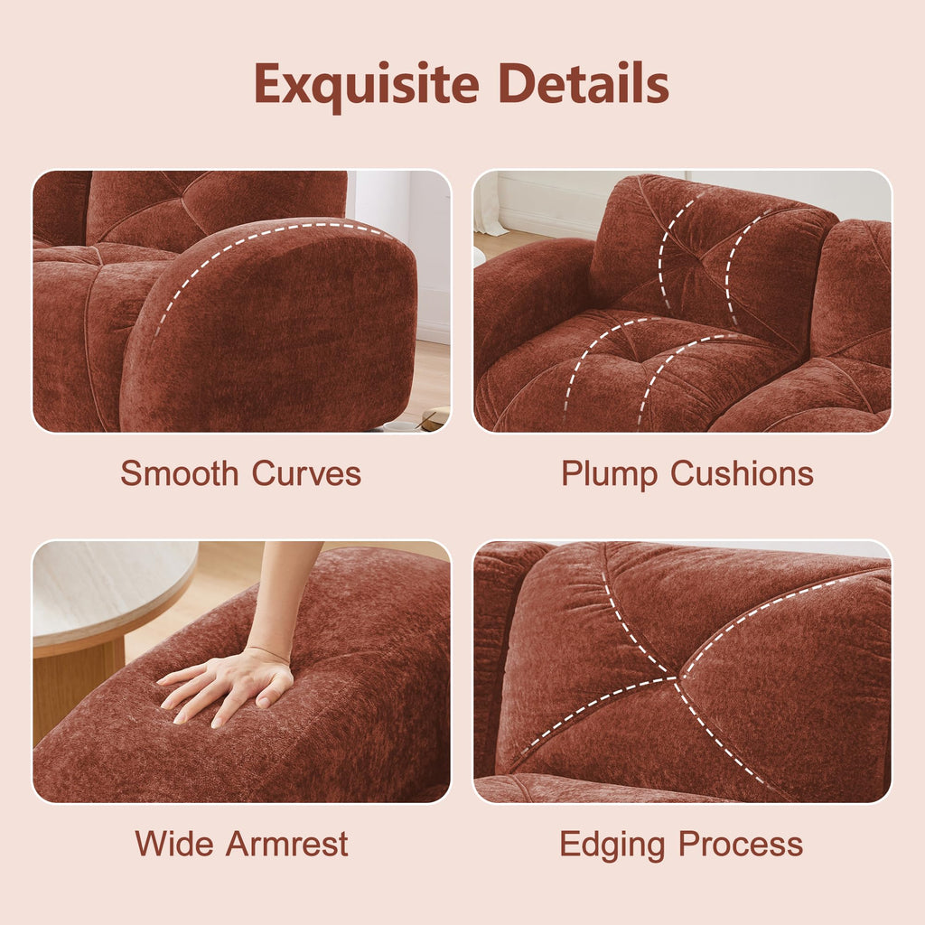 L-Shaped Velvet Sofa with Ottoman K83716