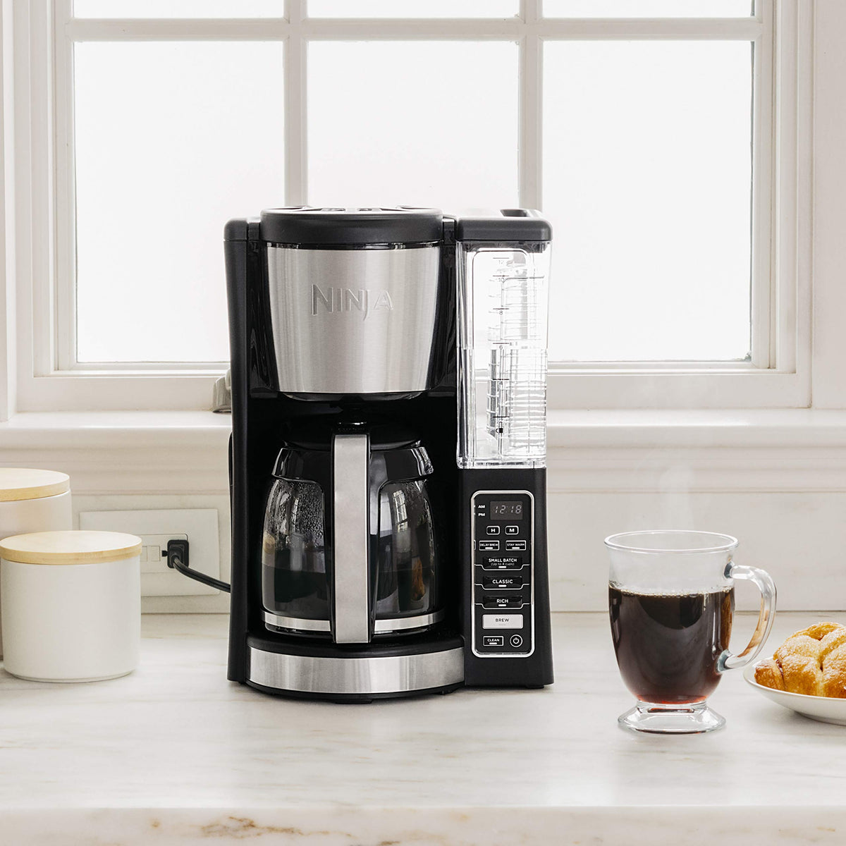 12-Cup Programmable Coffee Maker with 60 oz. Water Reservoir, Black/Stainless Steel V835987