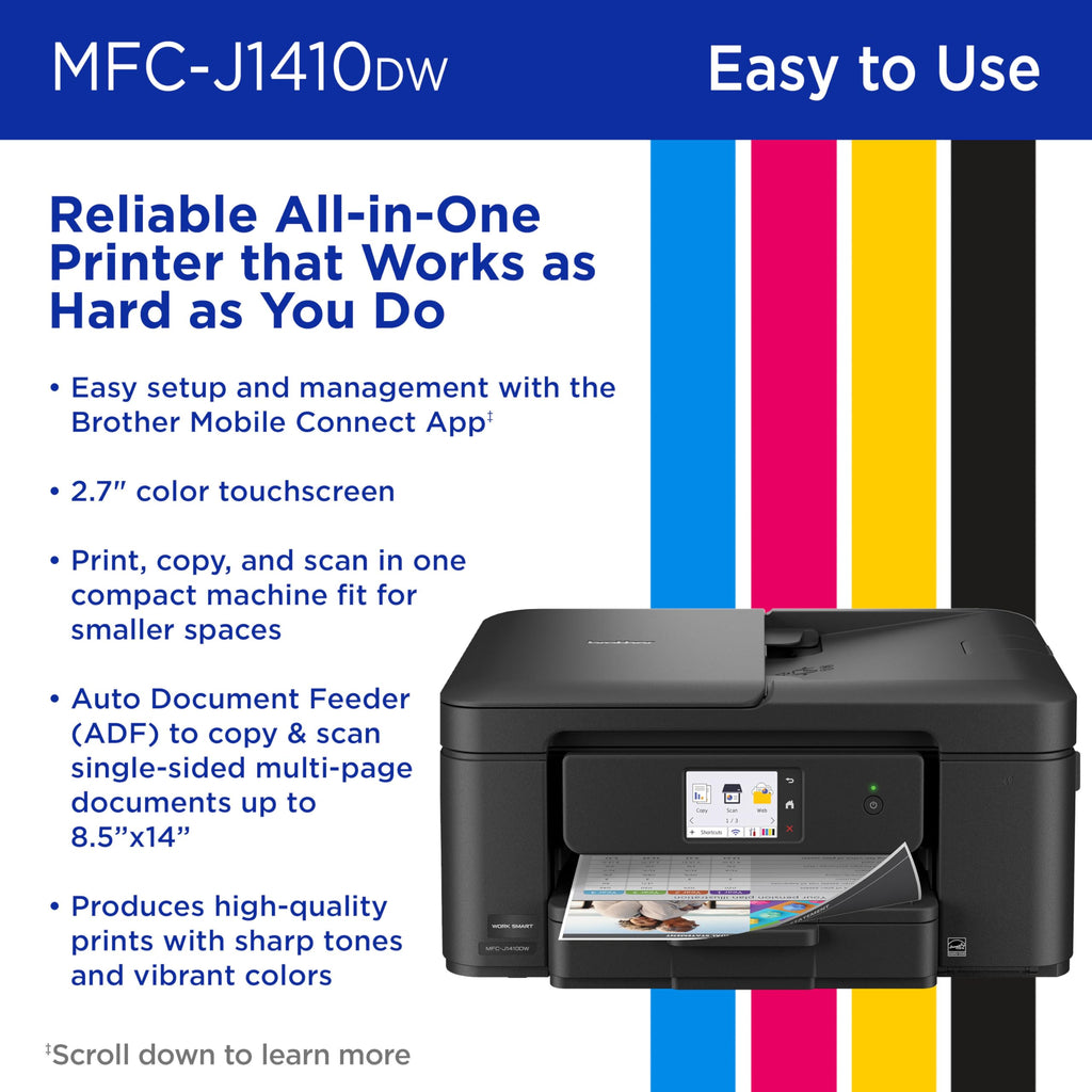 Wireless Color Inkjet All-in-One Printer with Touchscreen and Automatic Duplex Printing V53094