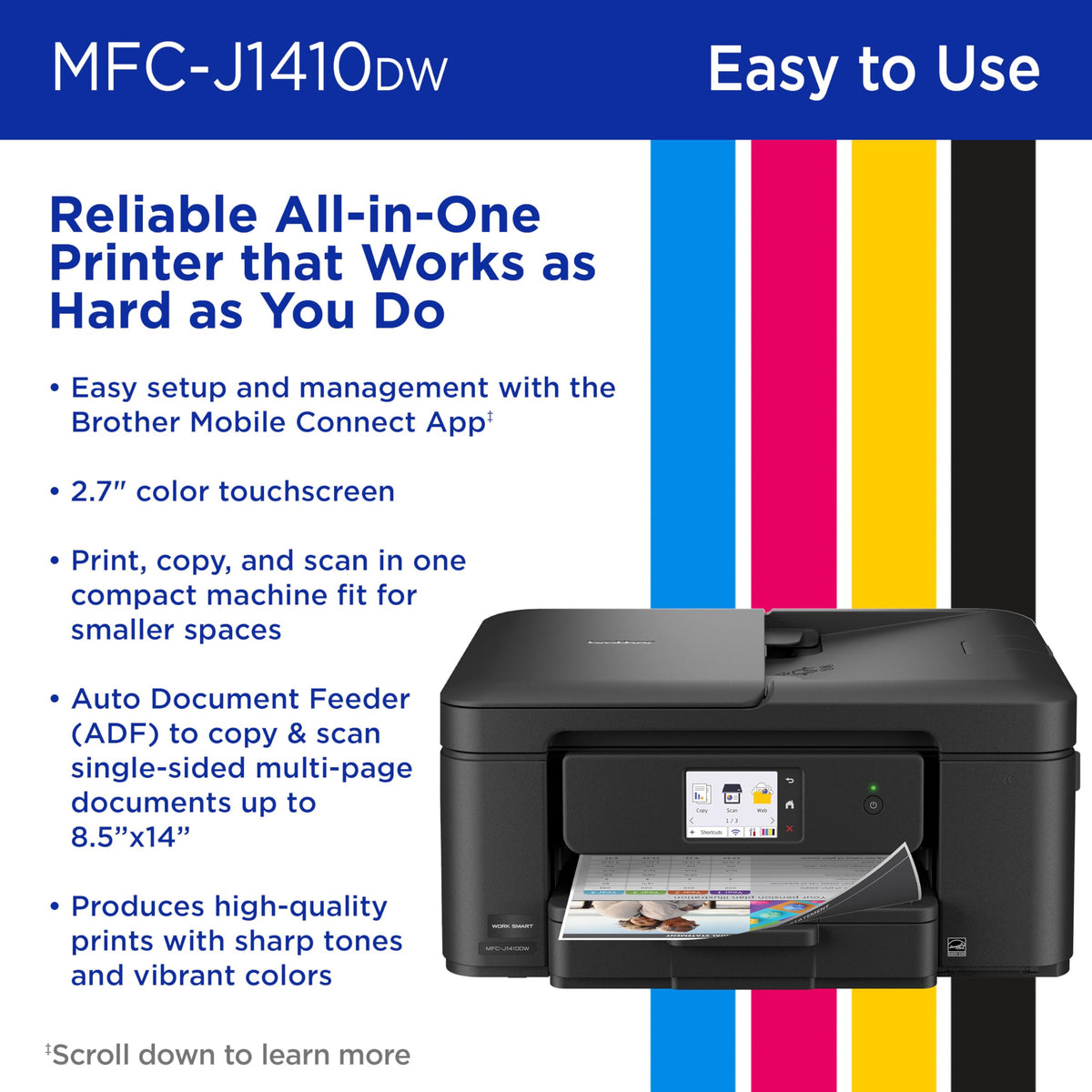 Wireless Color Inkjet All-in-One Printer with Touchscreen and Automatic Duplex Printing V53094