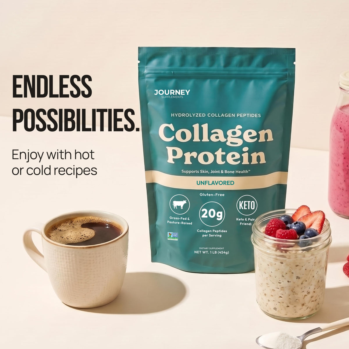 Unflavored Grass-Fed Collagen Peptides Powder X40383