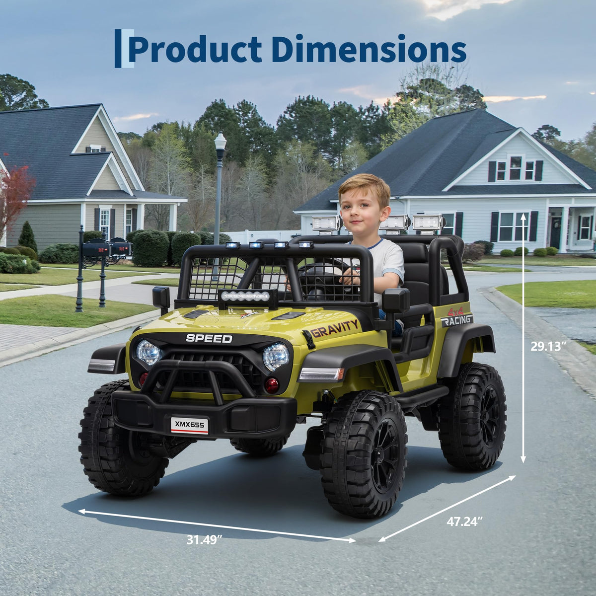 24V 2-Seater Kids Electric Truck with Parent Remote Control, Green B674321