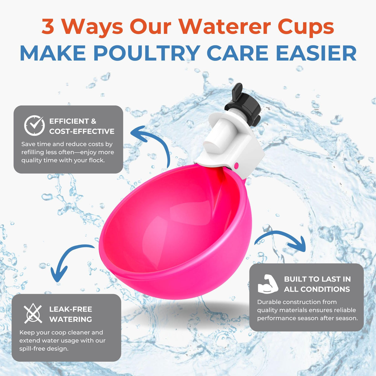 Automatic Chicken Waterer Cups 5 Pack Y79408