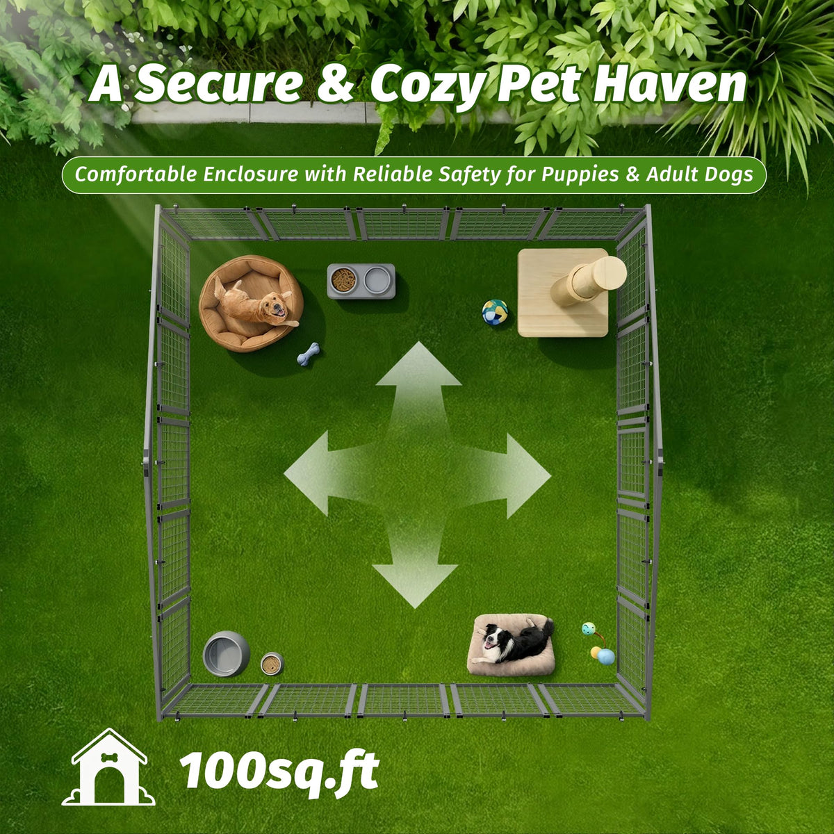 10x10 ft Heavy Duty Outdoor Dog Kennel K2649