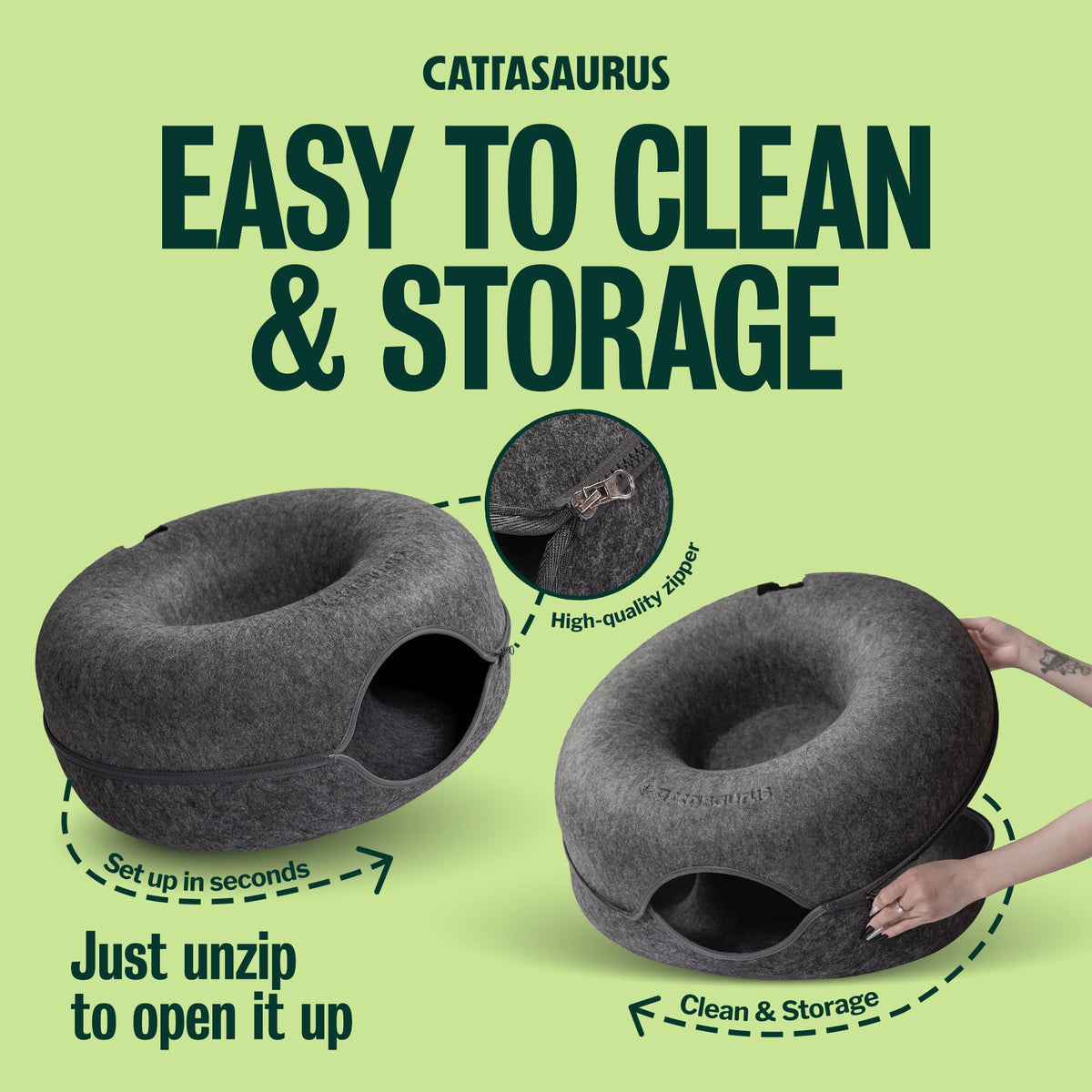 Large Dark Gray Cat Cave Bed V13040