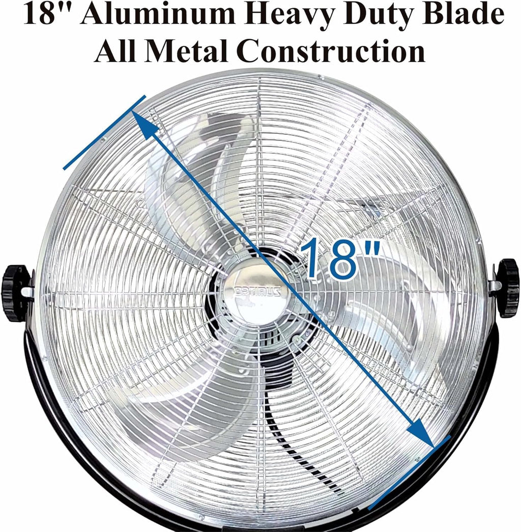 20" 3-Speed Metal Oscillating Stand Fan with Chrome Grill T398