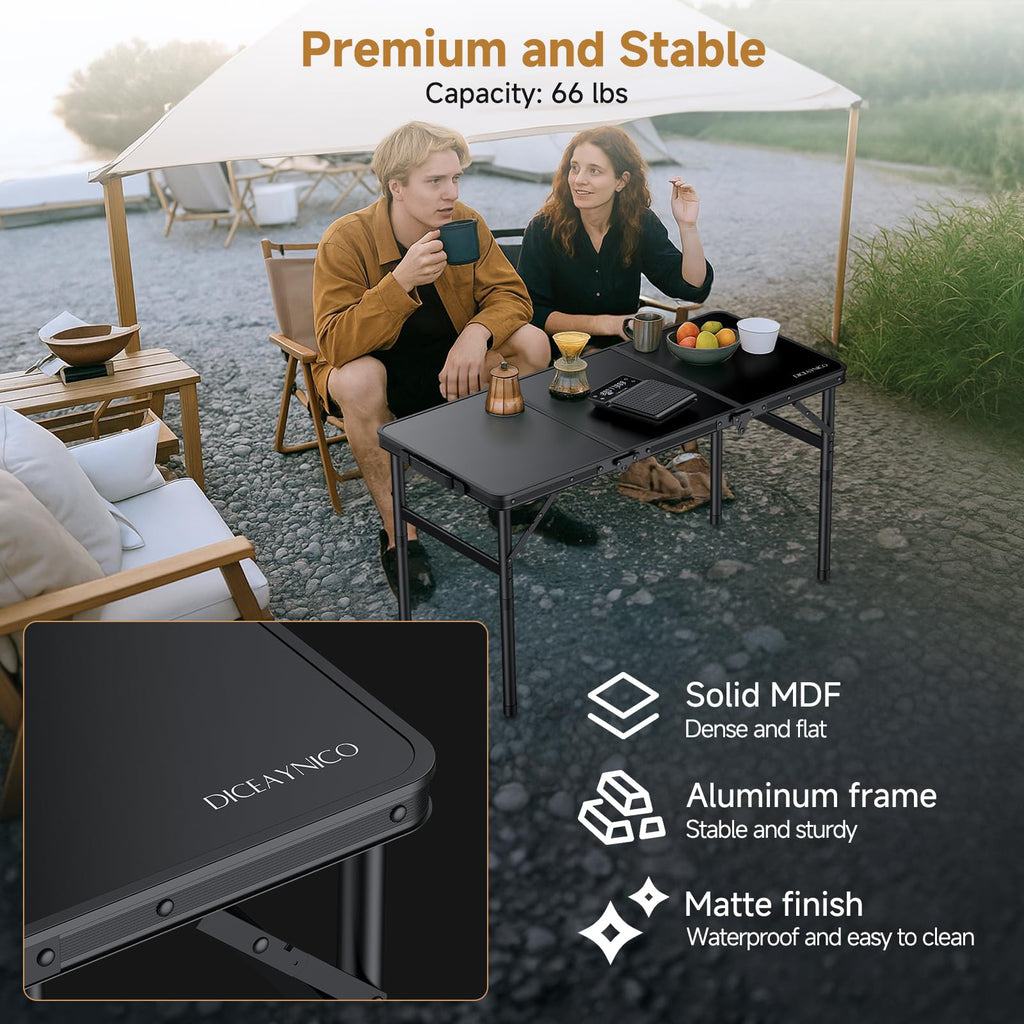 Folding Camping Table 3 Adjustable Height F38941