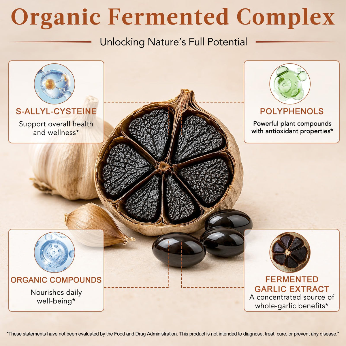 Black Garlic Extract 6000mg Vegetarian 120 Softgels I11262