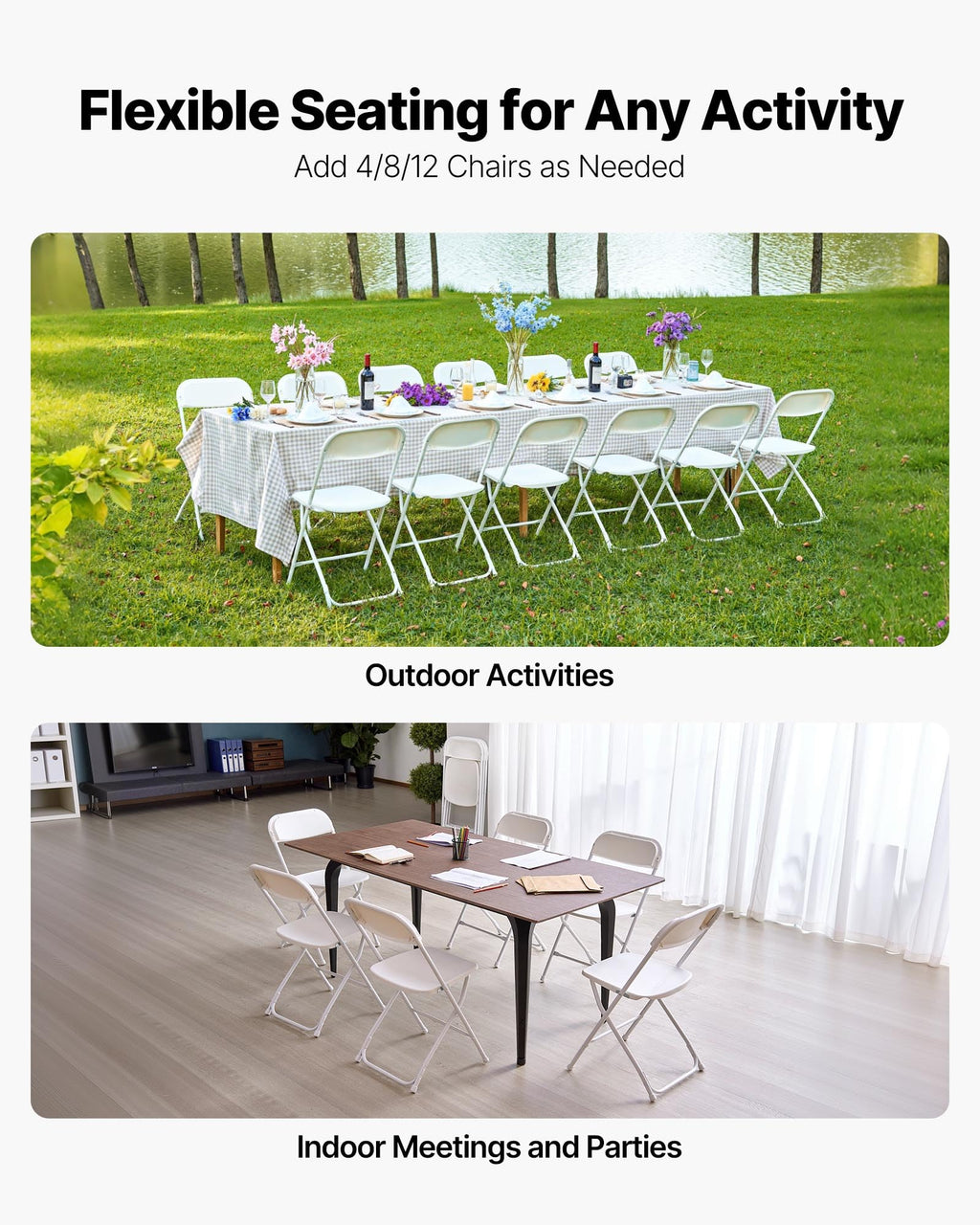 4 Pack Folding Plastic Chairs with Metal Frame S86184
