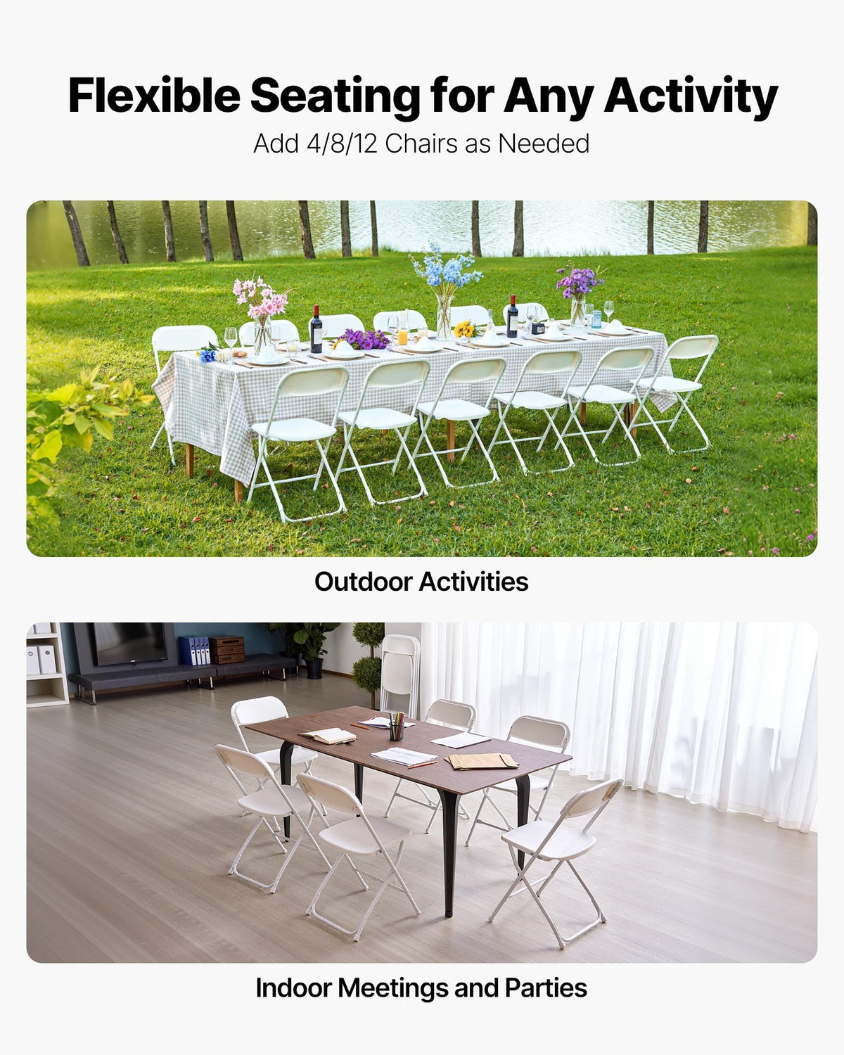 4 Pack Folding Plastic Chairs with Metal Frame S86184