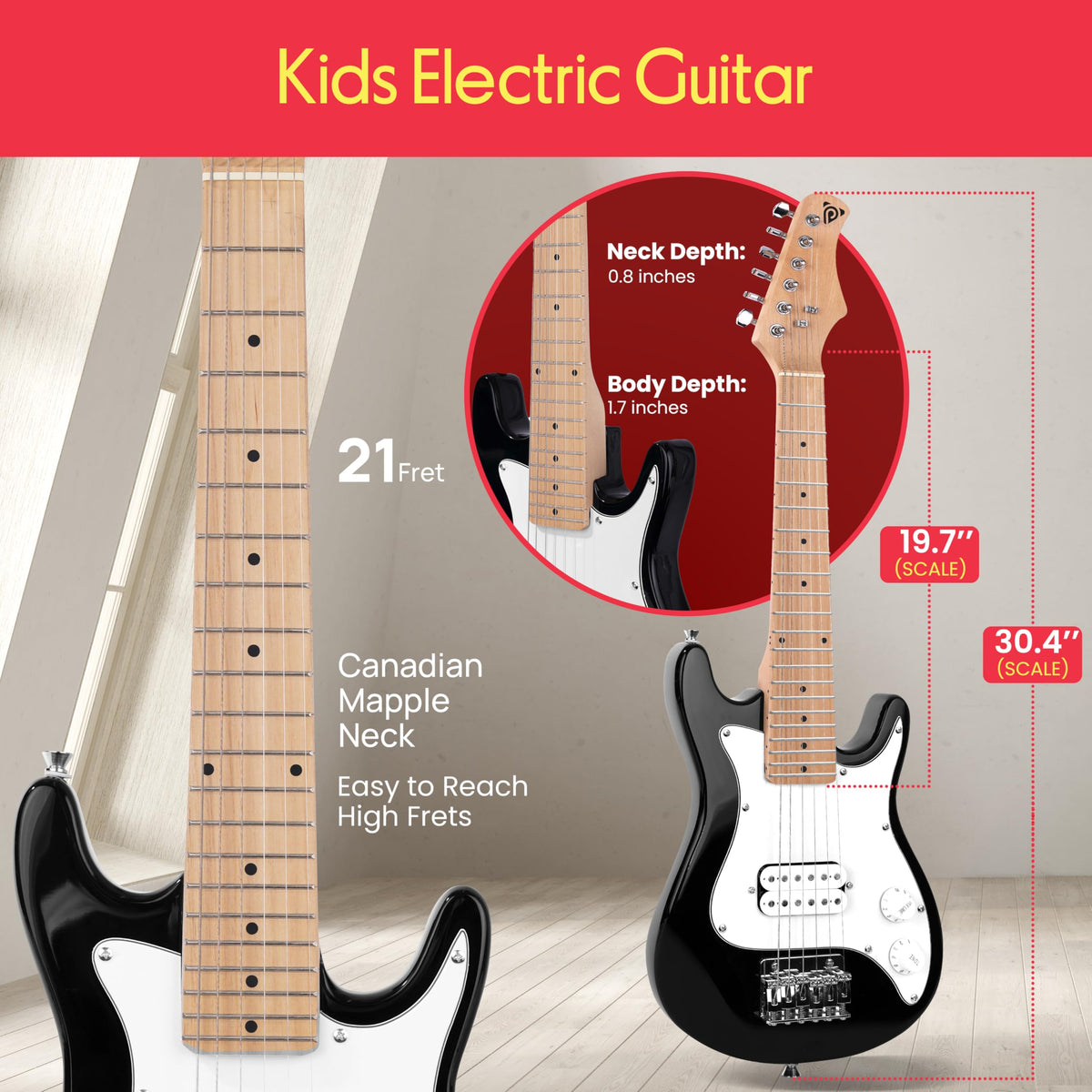 Kids Electric Guitar Starter Kit with Amplifier E917361