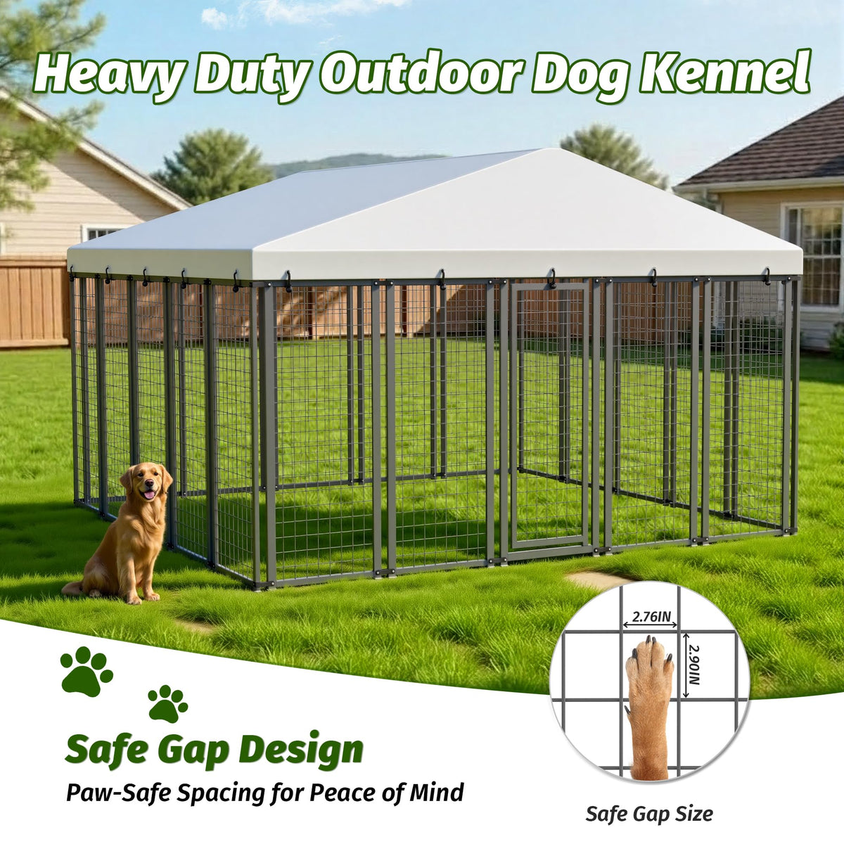 10x10 ft Heavy Duty Outdoor Dog Kennel K2649