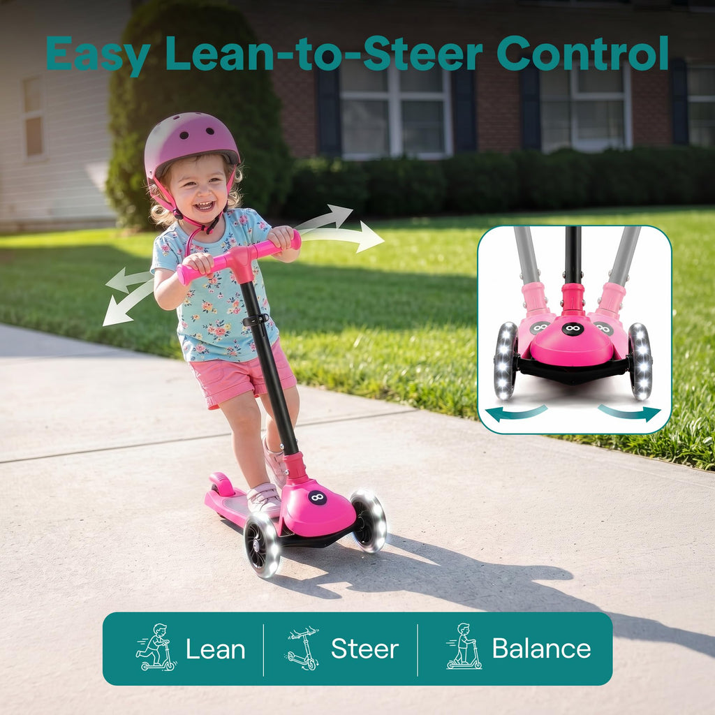 Adjustable 3 Wheel Kids Scooter with LED Wheels W886676