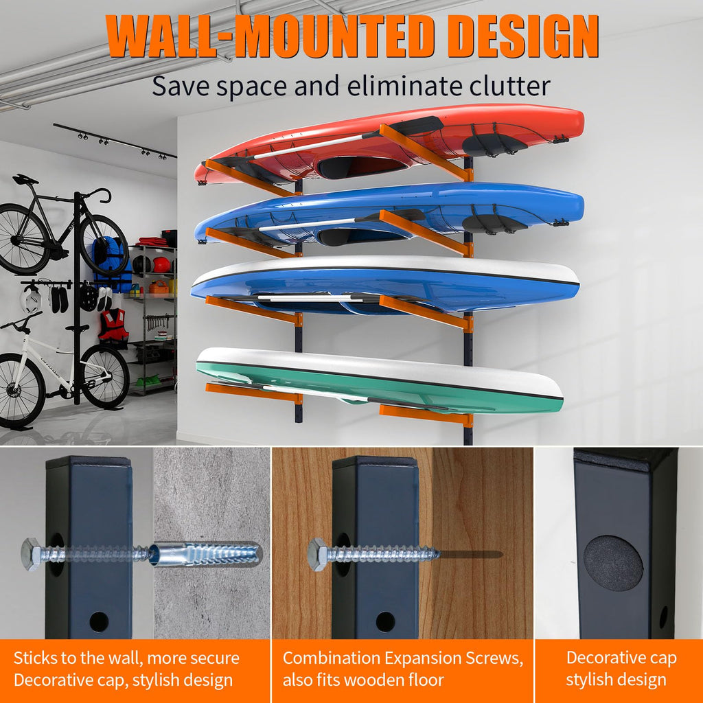 Wall Mount Adjustable Kayak Storage Rack W2652
