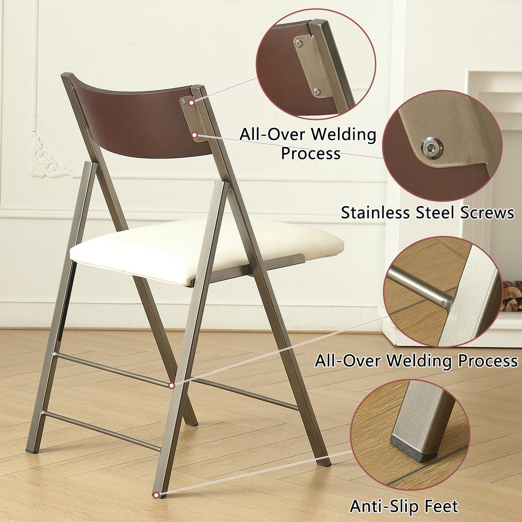 White 2 Pack Steel Frame Folding Chairs E66955