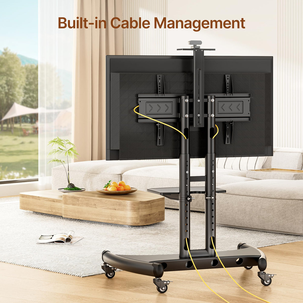 Rolling TV Stand with Shelf for 32-83" TV V53413