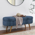 Oval Storage Bench with Rubber Wood Legs Z878573