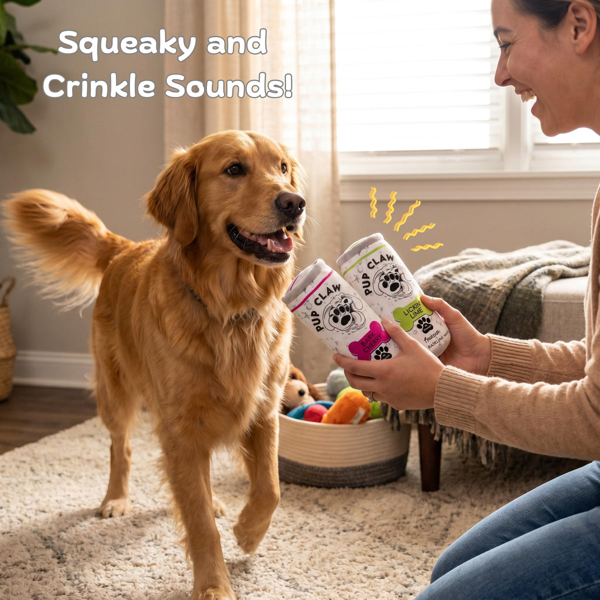 Plush Dog Toys with Squeaker and Crinkle 2 Pack K978595