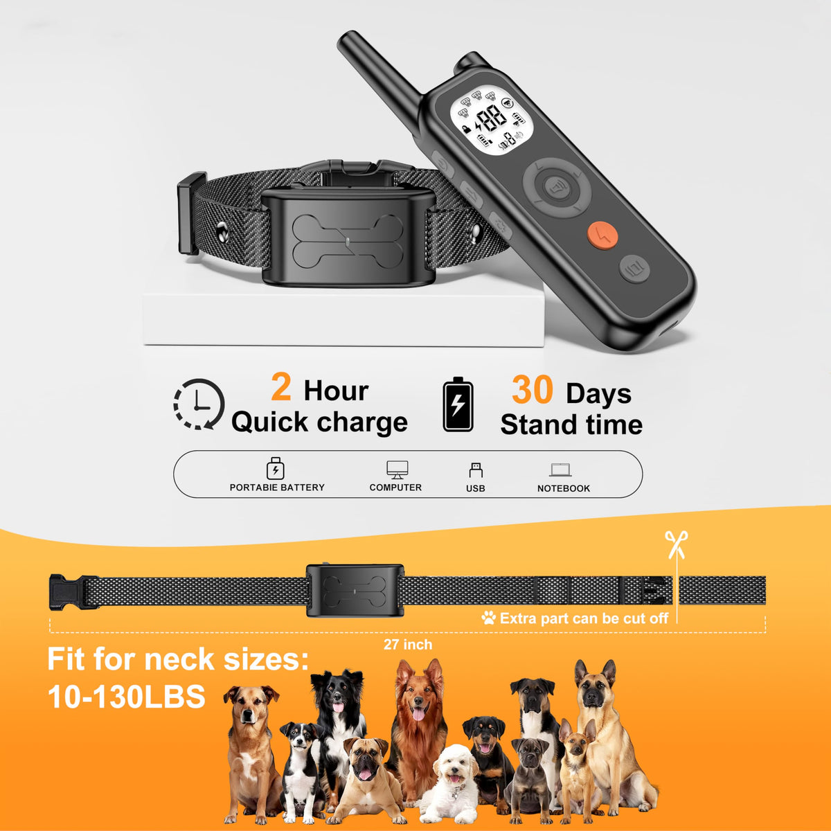 Wireless Dog Fence System with Remote Training Collar L24303