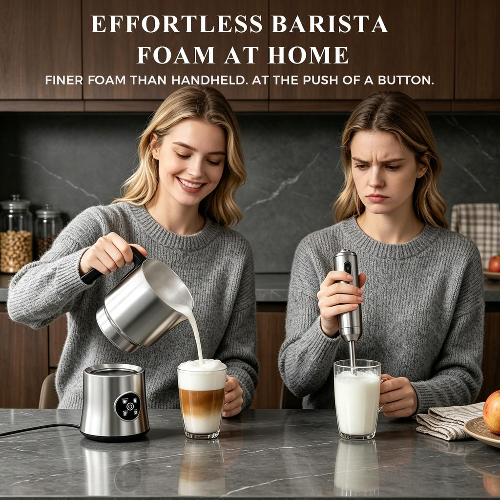 4-in-1 Electric Milk Frother and Steamer with Stainless Steel Jug E413