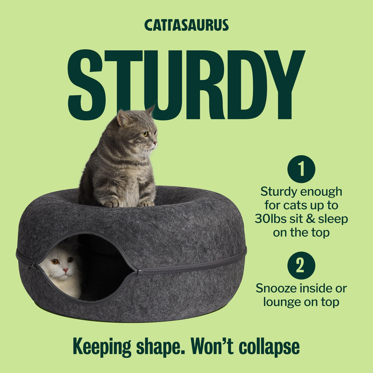 Large Dark Gray Cat Cave Bed V13040