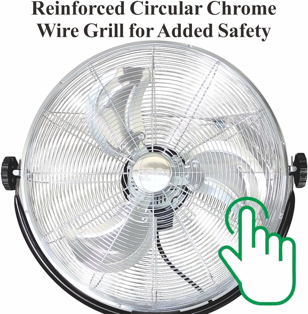 20" 3-Speed Metal Oscillating Stand Fan with Chrome Grill T398