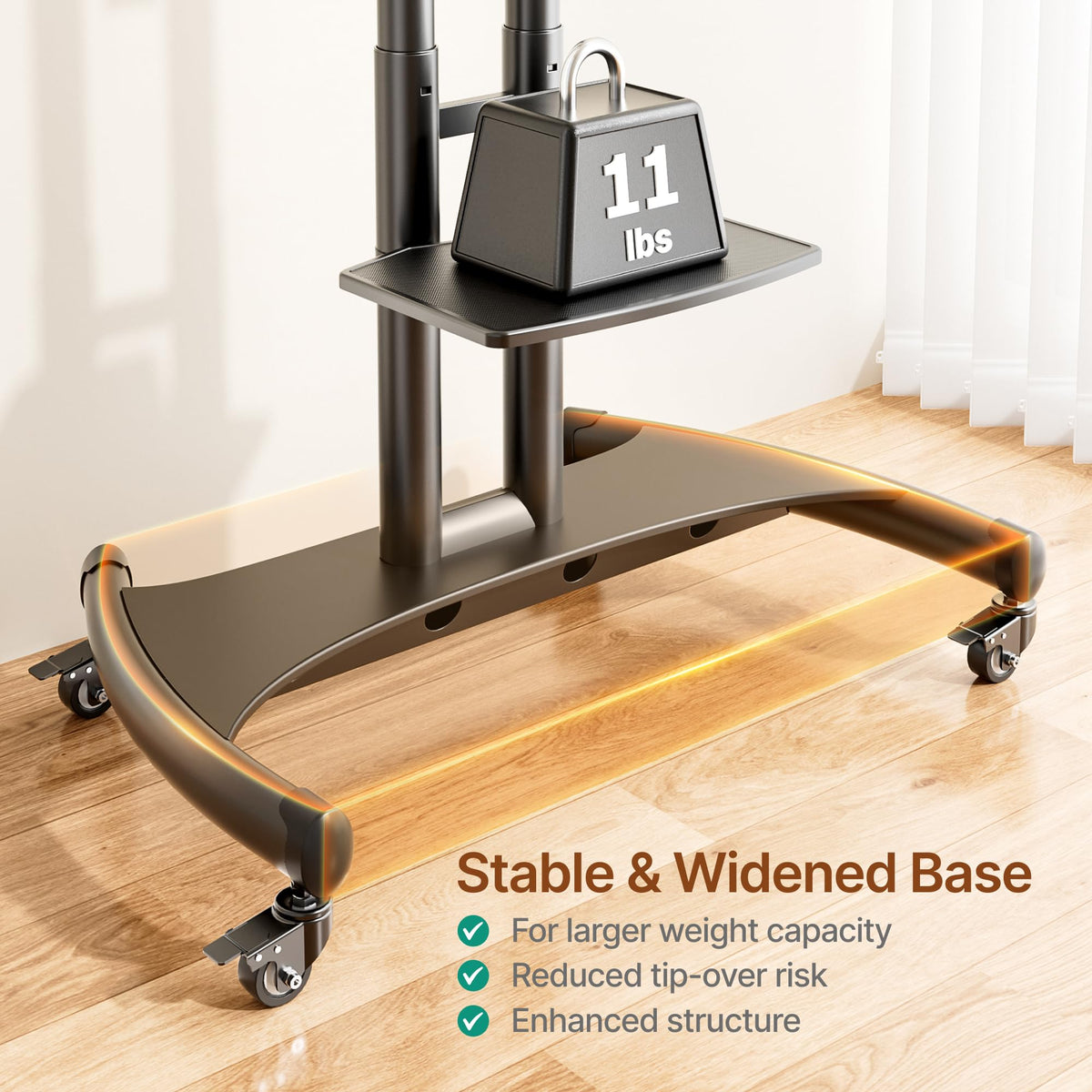 Rolling TV Stand with Shelf for 32-83" TV V53413