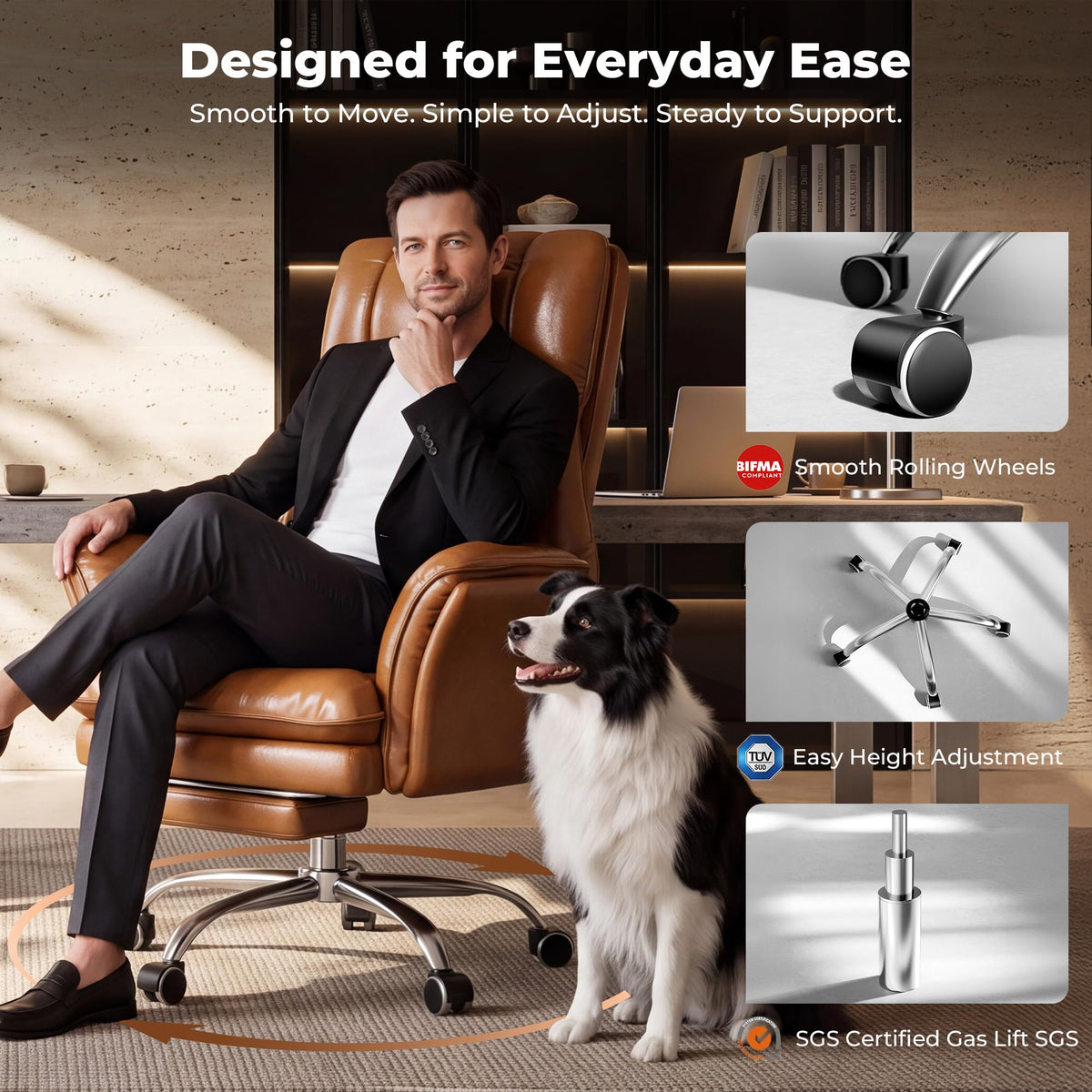 Big and Tall Office Chair with Flip Armrests Y3203