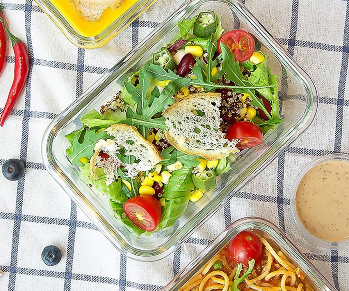 30 oz Glass Food Storage Containers with Lids S895