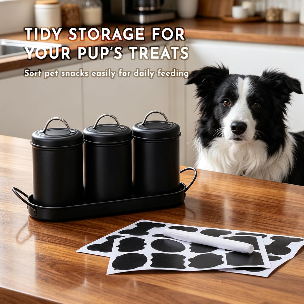 Airtight Dog Treat Container Set with Lid and Tray R35385