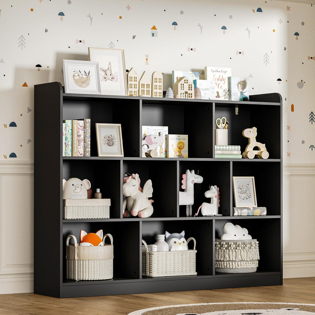 Black 3 Tier Wood Bookshelf E866823