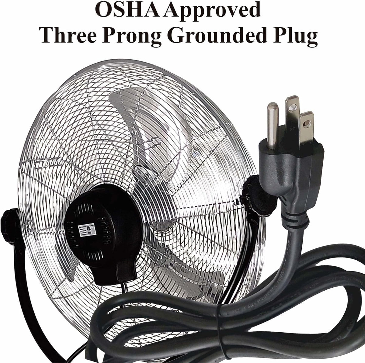 20" 3-Speed Metal Oscillating Stand Fan with Chrome Grill T398