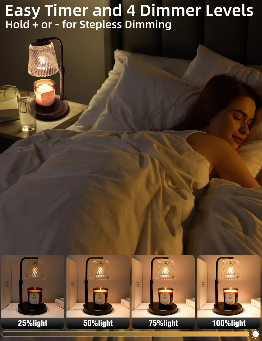 Candle Warmer Lamp with Timer Dimmable Y91906