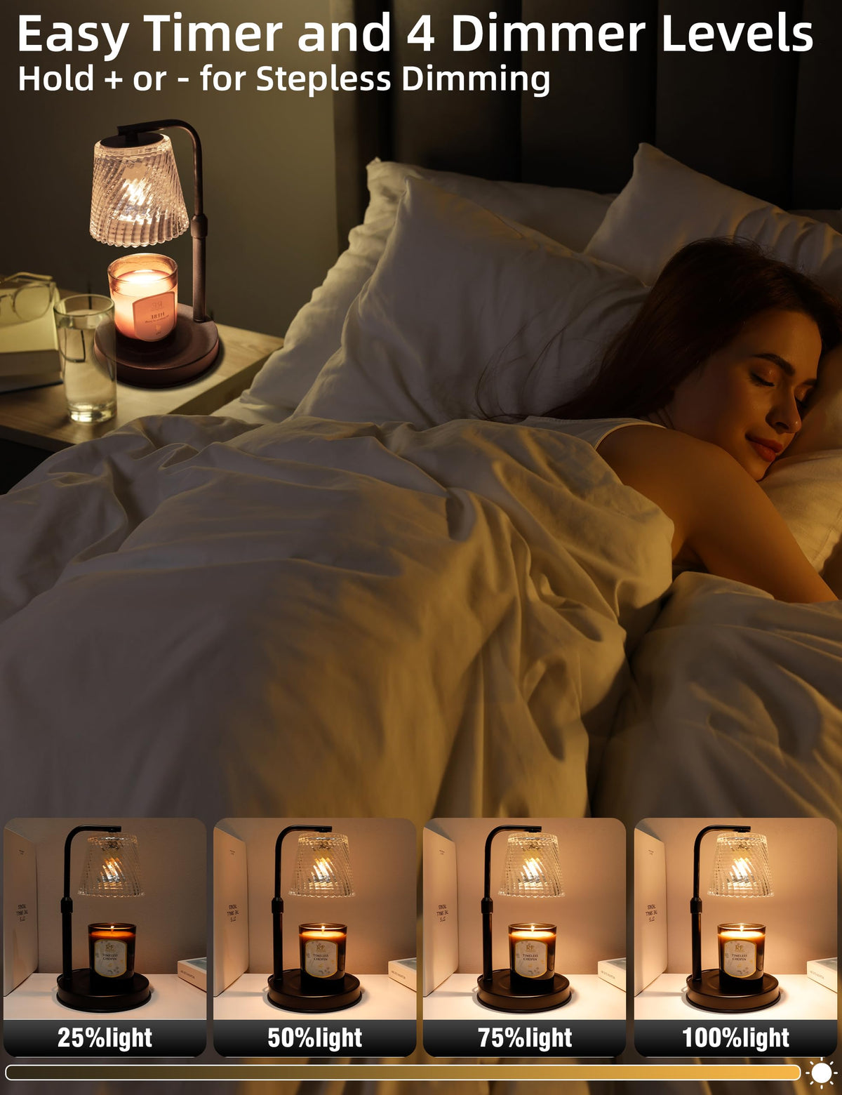 Candle Warmer Lamp with Timer Dimmable Y91906