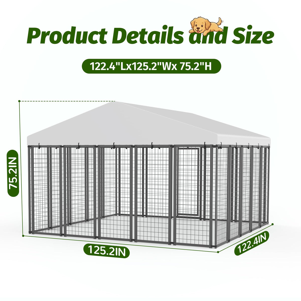 10x10 ft Heavy Duty Outdoor Dog Kennel K2649