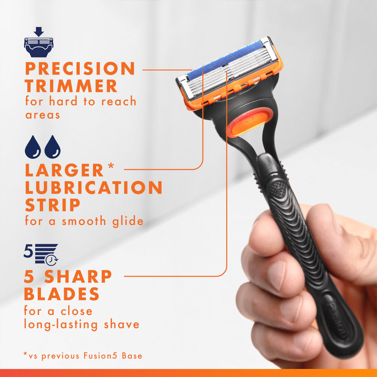 5-Blade Mens Razor Blade Refills, 12 Count Z541994