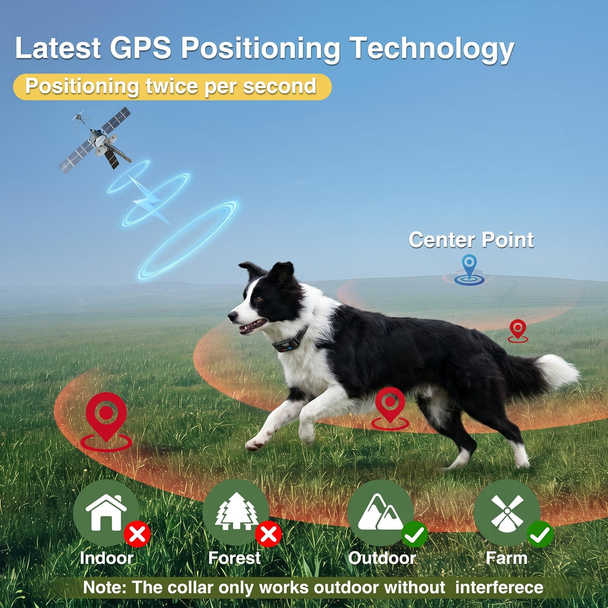GPS Wireless Dog Fence System with 2 Collar X75861