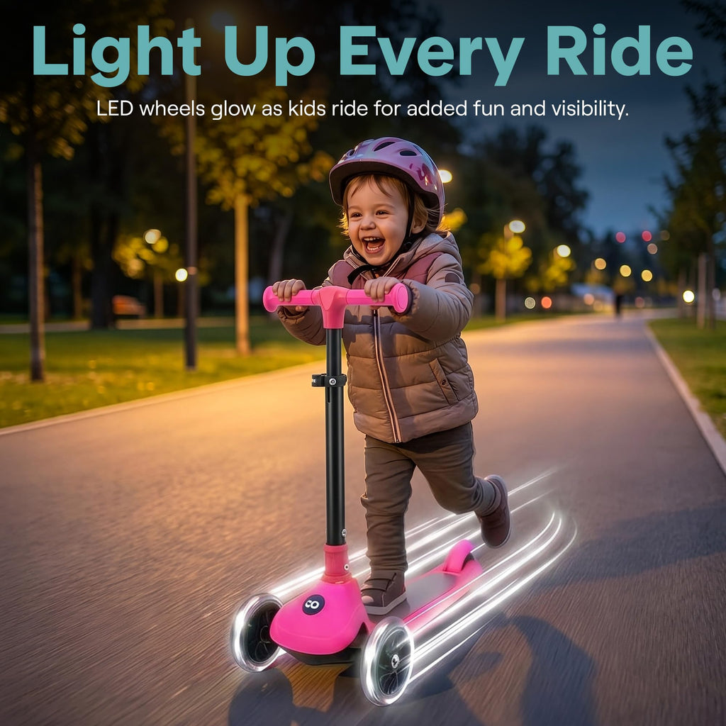 Adjustable 3 Wheel Kids Scooter with LED Wheels W886676