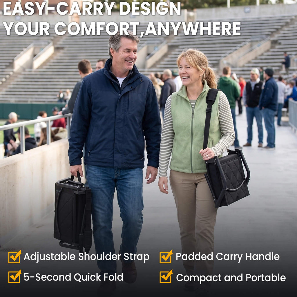 Portable Folding Stadium Seat with Back Support Y385955