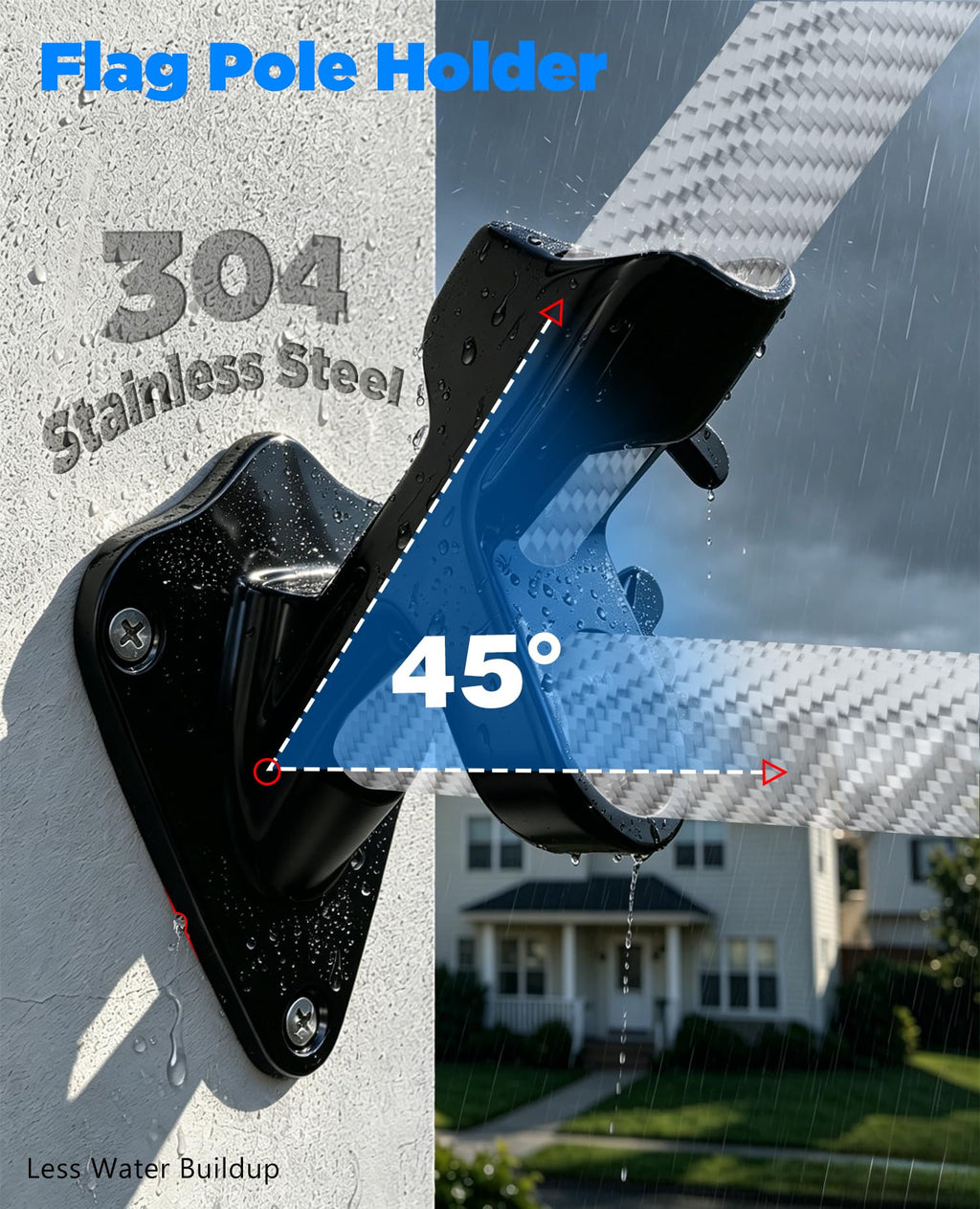 6' Carbon Fiber Flag Pole Kit with USA Flag L9708